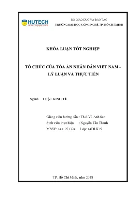 Luận Văn Tổ Chức Tòa Án Nhân Dân Việt Nam: Lý Luận Và