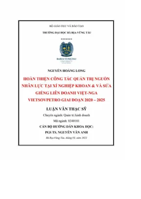 Hoàn thiện quản trị nguồn nhân lực tại Vietsovpetro giai
