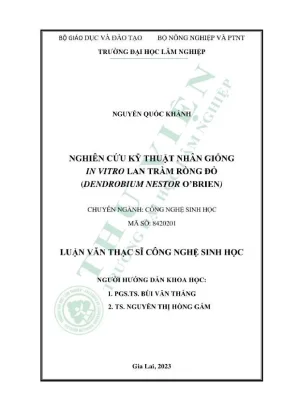 Nghiên cứu nhân giống in vitro lan trầm rồng đỏ