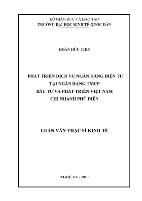 Luận Văn Tốt Nghiệp: Phát Triển Dịch Vụ Ngân Hàng Điện