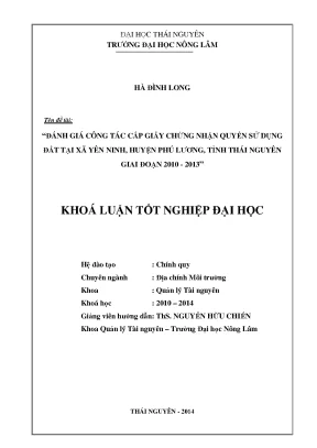 Đánh Giá Cấp Giấy Chứng Nhận Quyền Sử Dụng Đất Tại Xã