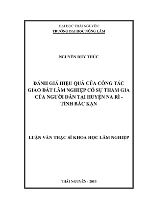 Đánh giá hiệu quả giao đất lâm nghiệp có sự tham gia của