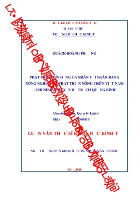 Phát Triển Tín Dụng Cá Nhân Tại Ngân Hàng Nông Nghiệp Bố