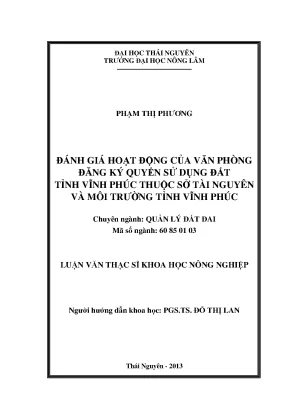 Đánh Giá Hoạt Động Văn Phòng Đăng Ký Quyền Sử Dụng Đất