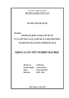 Đánh Giá Khả Năng Sản Xuất Của Lợn Nái Lai F1 Rừng X Địa