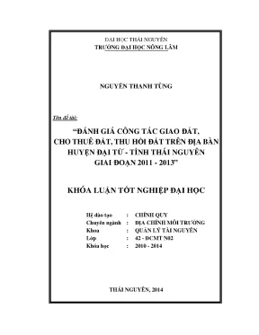 Đánh Giá Công Tác Giao Đất, Thuê Đất, Thu Hồi Đất Tại