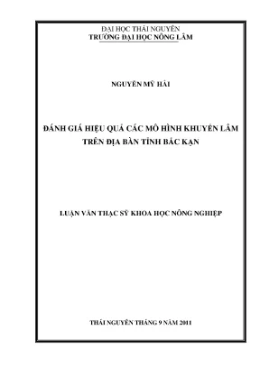 Đánh Giá Hiệu Quả Mô Hình Khuyến Lâm Tại Tỉnh Bắc Kạn |