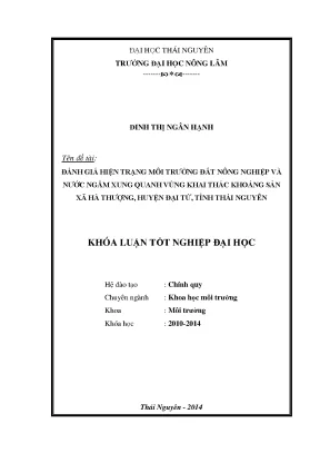Đánh giá hiện trạng môi trường đất nông nghiệp và nước