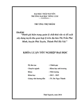 Đánh Giá Hiện Trạng Quản Lý Chất Thải Rắn & Đề Xuất