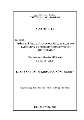 Đánh giá hiệu quả sản xuất sạch hơn tại Công ty Cổ phần