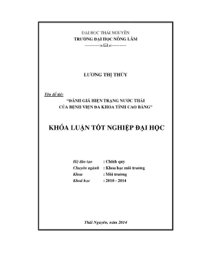 Đánh giá hiện trạng nước thải bệnh viện đa khoa tỉnh Cao