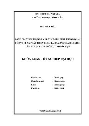 Đánh Giá Thực Trạng Và Giải Pháp Quản Lý Bảo Vệ Rừng Tại