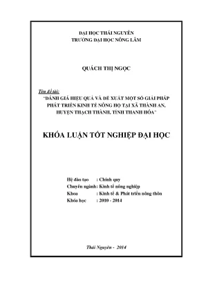 Đánh Giá Hiệu Quả & Giải Pháp Phát Triển Kinh Tế Nông Hộ