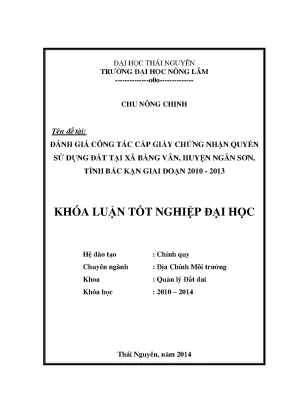 Đánh Giá Công Tác Cấp Giấy Chứng Nhận Quyền Sử Dụng Đất