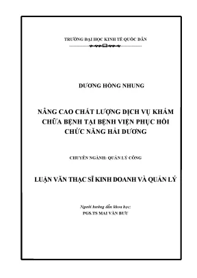 Nâng cao chất lượng dịch vụ khám chữa bệnh tại Bệnh viện