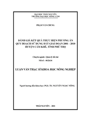 Đánh Giá Kết Quả Quy Hoạch Sử Dụng Đất Huyện Cẩm Khê