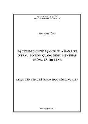 Đặc điểm dịch tễ và biện pháp phòng trị bệnh sán lá gan