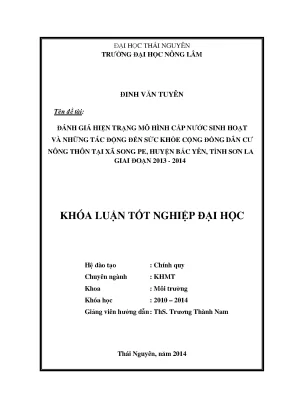 Đánh Giá Mô Hình Cấp Nước Sinh Hoạt Và Tác Động Sức Khỏe