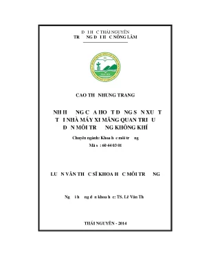 Ảnh hưởng của sản xuất xi măng Quan Triều đến môi trường