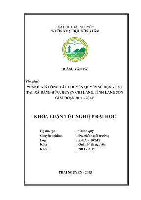 Đánh giá công tác chuyển quyền sử dụng đất tại xã Bằng