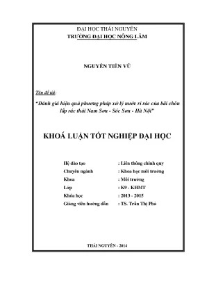 Đánh giá hiệu quả phương pháp xử lý nước rỉ rác tại bãi