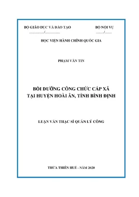 Luận Văn Thạc Sĩ: Bồi Dưỡng Công Chức Cấp Xã Tại Huyện