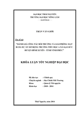 Đánh Giá Công Tác Bồi Thường & Giải Phóng Mặt Bằng Dự Án