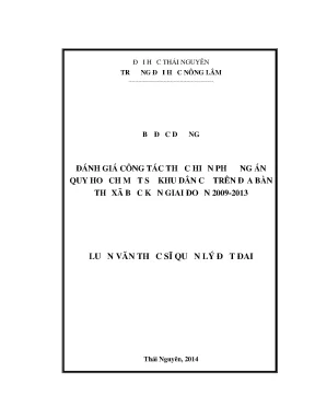 Đánh Giá Công Tác Quy Hoạch Khu Dân Cư Thị Xã Bắc Kạn