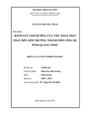 Đánh giá ảnh hưởng khai thác than đến môi trường Uông