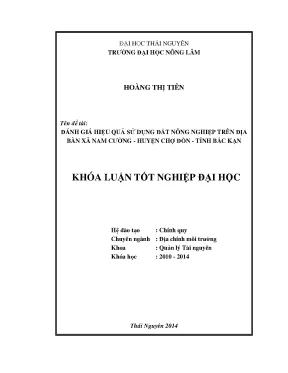 Đánh Giá Hiệu Quả Sử Dụng Đất Nông Nghiệp Tại Xã Nam