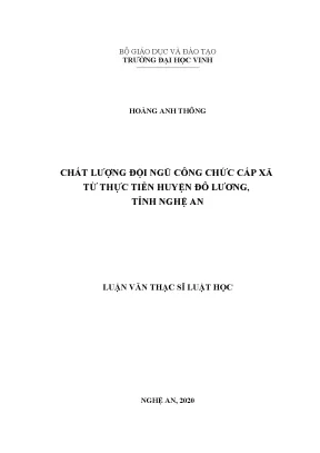 Luận Văn Thạc Sĩ: Chất Lượng Công Chức Cấp Xã Tại Huyện