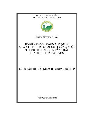 Đánh giá khả năng sản xuất của 3 tổ hợp đực lai tại trại