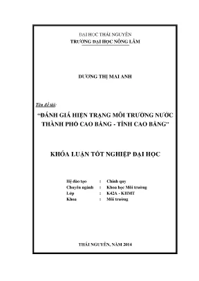 Đánh giá hiện trạng môi trường nước tại thành phố Cao