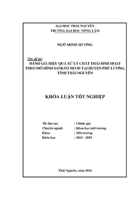 Đánh giá hiệu quả xử lý rác thải sinh hoạt bằng mô hình