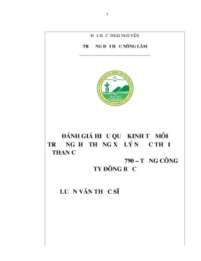 Luận Văn Thạc Sĩ: Đánh Giá Hiện Trạng Kinh Tế Môi Trường 