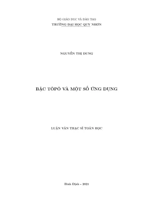 Luận Văn Thạc Sĩ Về Bậc Tôpô Và Ứng Dụng Thực Tiễn