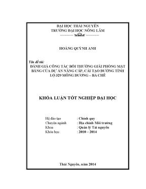 Luận Văn Thạc Sĩ: Đánh Giá Công Tác Bồi Thường Giải