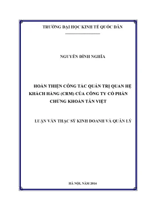 Hoàn Thiện Quản Trị Quan Hệ Khách Hàng CRM Tại Công Ty