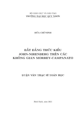 Bất đẳng thức John Nirenberg trên không gian Morrey