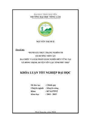 Đánh Giá Thực Trạng Nghèo Đa Chiều Và Giải Pháp Giảm