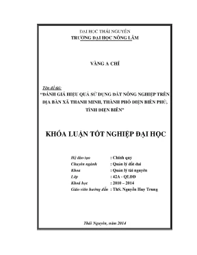 Đánh Giá Hiệu Quả Sử Dụng Đất Nông Nghiệp Tại Xã Thanh