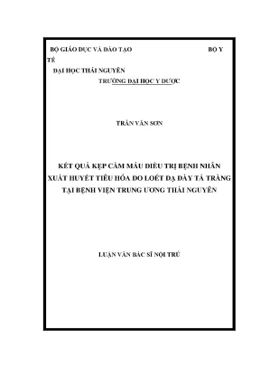 Kết quả kẹp cầm máu điều trị xuất huyết tiêu hóa do loét 