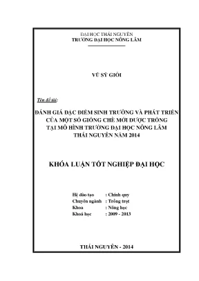 Đánh giá sinh trưởng và phát triển của giống chè mới tại