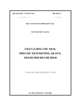 Luận Văn Thạc Sĩ Đánh Giá Chất Lượng Chủ Tịch & Phó Chủ