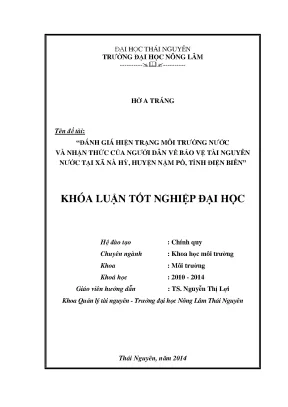 Đánh giá hiện trạng môi trường nước và nhận thức bảo vệ