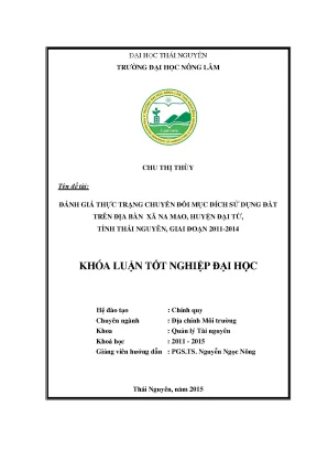 Đánh Giá Thực Trạng Chuyển Đổi Mục Đích Sử Dụng Đất Tại
