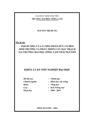 Ảnh hưởng của phân hữu cơ đến sinh trưởng cây đậu trạch