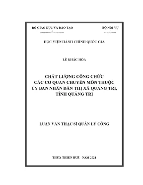 Luận Văn Thạc Sĩ: Nâng Cao Chất Lượng Công Chức Tại Các