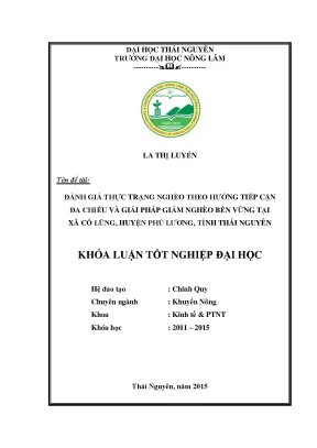Đánh Giá Nghèo Đa Chiều & Giải Pháp Giảm Nghèo Bền Vững
