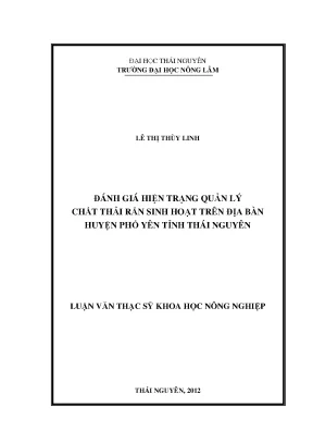 Đánh Giá Hiện Trạng Quản Lý Chất Thải Rắn Sinh Hoạt Tại